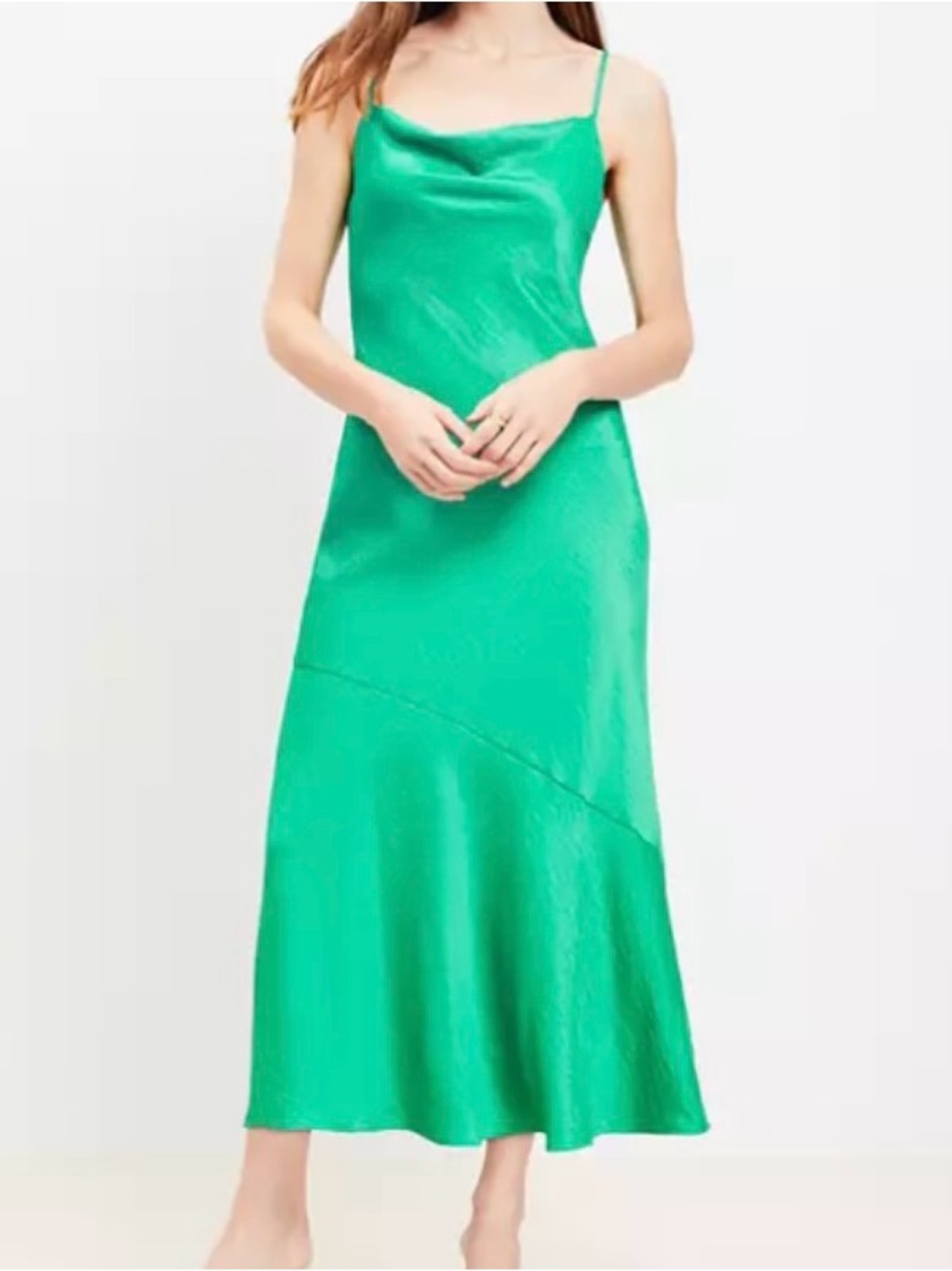 Summer Sale! New Loft Emerald Green Spaghetti Adjustable Strap Maxi Dress